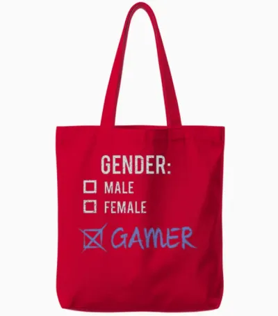 Gender: Gamer! Tote Bags - Red