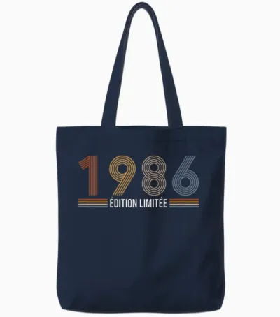 Vintage 1986 Limited Edition 39th Anniversary Retro 39 Years Tote Bags - Navy