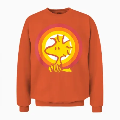 Woodstock Sunset T-Shirt Peanuts, Black Unisex Sweatshirt - Orange