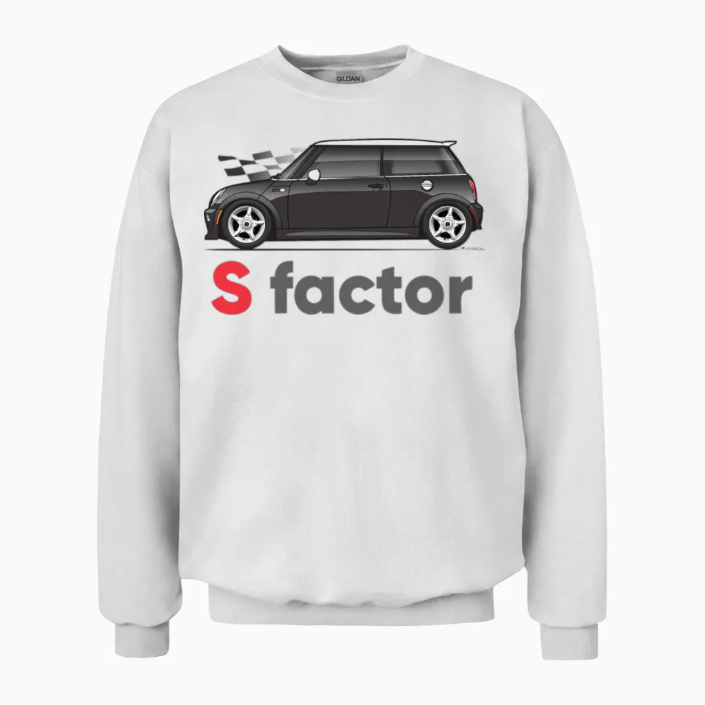 S Factor Black Unisex Sweatshirt in White