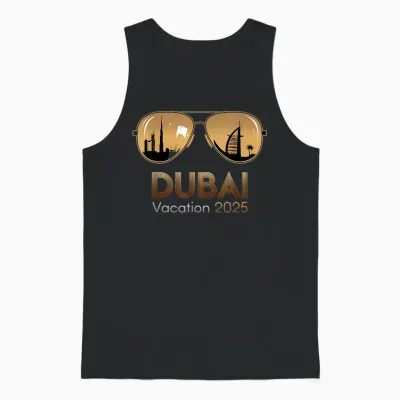 Dubai 2025 Vacation Sunset Desert Adventure Apparel Unisex Tank Top - Black