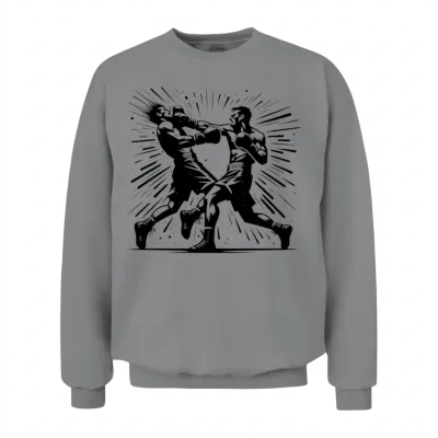 Retro Boxing Action the Decisive Punch Unisex Sweatshirt - Sport Grey