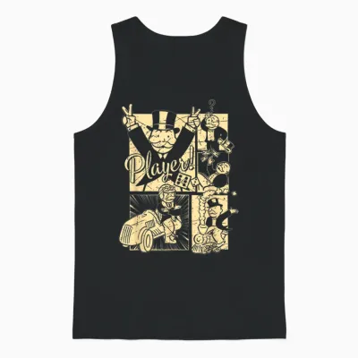 Monopoly Man Player Mount T-Shirt, Blue, S Unisex Tank Top - Black