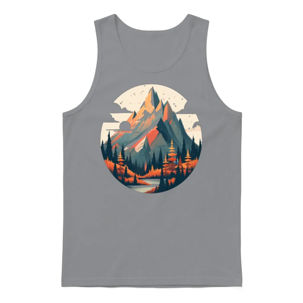 Retro Sunset Mountain โ Summer & Beach Unisex Tank Top - Sport Grey