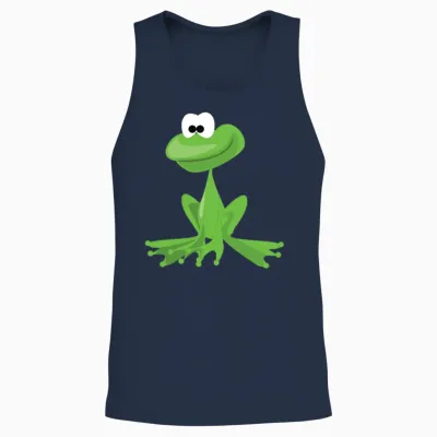 Cartoon Frog Unisex Tank Top - Navy