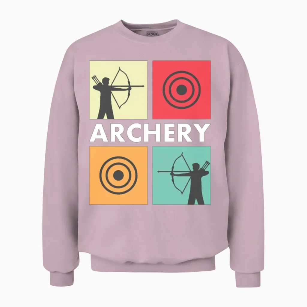 Archery - Vintage Retro Unisex Sweatshirt in Light Pink