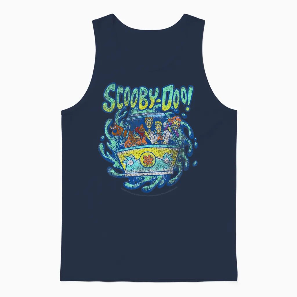 Scooby-Doo Mystery Machine Portal Group Shot Unisex Tank Top in Navy