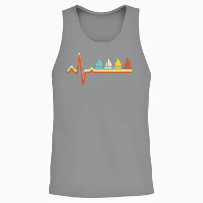 Sailing Retro Heartbeat Unisex Tank Top - Sport Grey