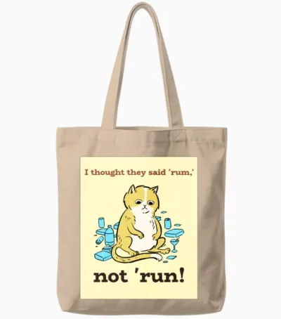 Funny Animal T-Shirt Design, Fitness and Wellness Tote Bags - Natural
