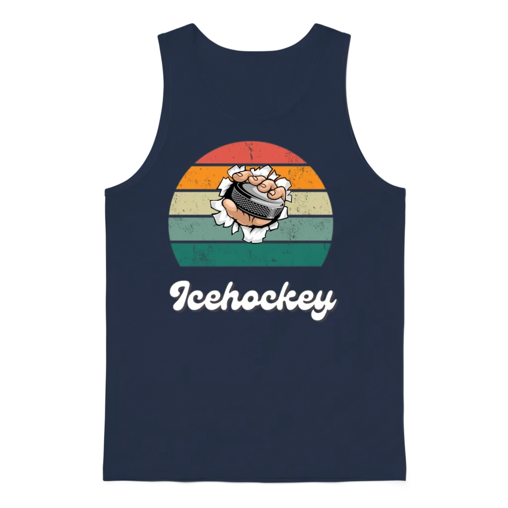 Retro Hockey Legend Unisex Tank Top - Navy