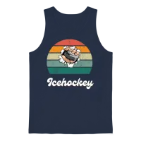 Retro Hockey Legend Unisex Tank Top - Navy – 1