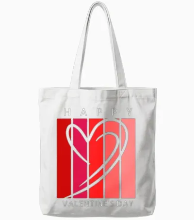 Happy Valentine's Day Retro Tote Bags - White