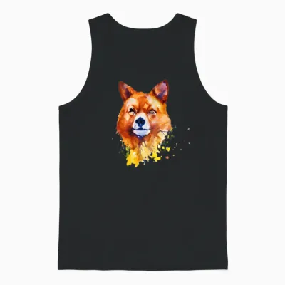 Painting Dog. Unisex Tank Top - Black