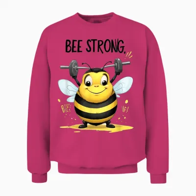 Lustige Mollige Gelbe Biene: Be Strong Unisex Sweatshirt - Heliconia