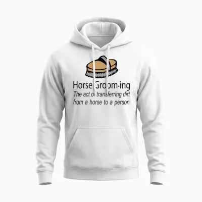 Horse Grooming Unisex Hoodie - White