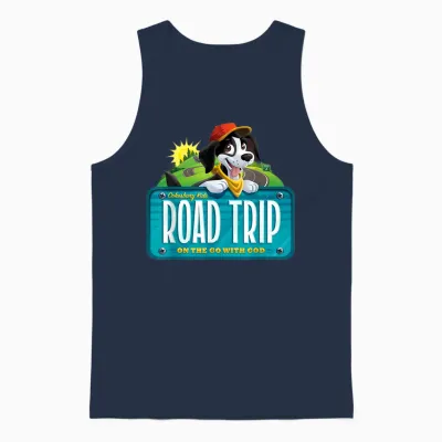 Celebrating Kids Road Trip on the Go with God Vbs 2025 Unisex Tank Top - Navy