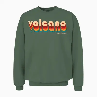 Volcano Retro Unisex Sweatshirt - Military Green