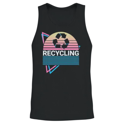 Recycling Recycle Retro Unisex Tank Top - Black