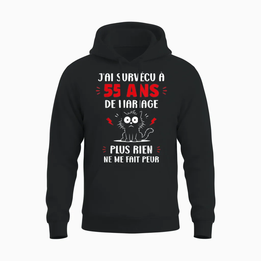 Couple 55 Ans Blague Humour Anniversaire De Mariage 55 Ans Unisex Hoodie in Black