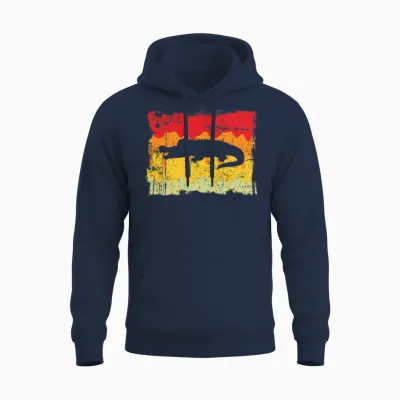 Crocodile Retro Unisex Hoodie - Navy