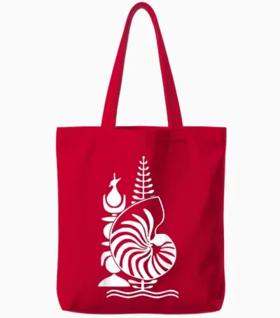 Kanak Emblem New Caledonia T-Shirt Gift Idea, Black, S Tote Bags - Red
