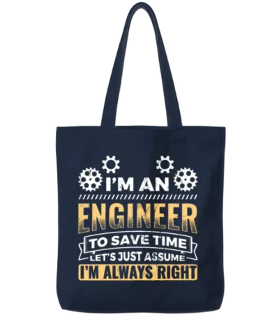 Funny Engineering Engineer Tote Bags - Navy
