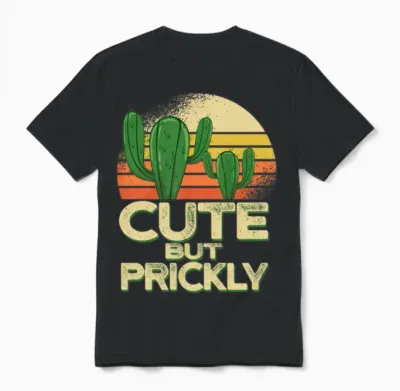 Funny Cactus Unisex T-Shirt - Black