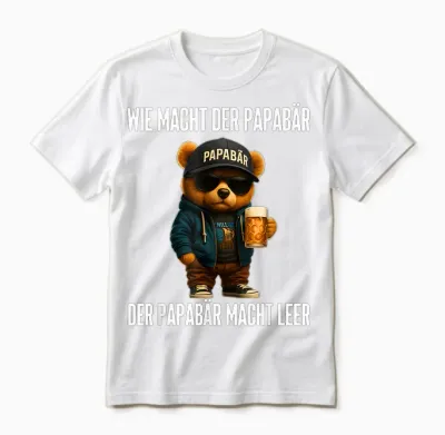 Wie Macht Der Papabär Der Papabär Macht Leer Unisex T-Shirt - White