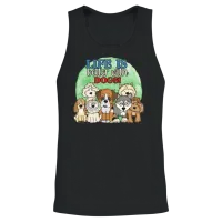 Dogs. Life Is Better with Dogs! Unisex Tank Top - Black – 2