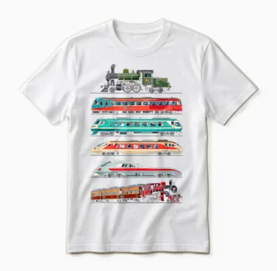 Set of Trains for Boys Girls Train Locomotive Lovers Unisex T-Shirt - White
