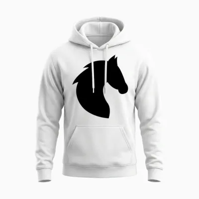 Horse, Horse Head, Horses, Riding, Riding, Rider Unisex Hoodie - White
