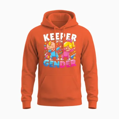 Keeper of the Gender Cute Gender Reveal Party Unisex Hoodie - Orange