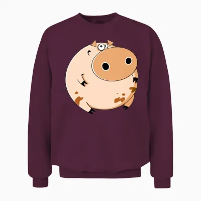 Cartoons-Funny-Pig Unisex Sweatshirt - Maroon