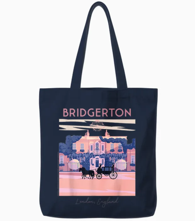 Bridgerton Modern Minimal Offiziell Lizenziert Tote Bags in Navy