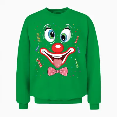 Carnival Costume Fancy Dress Costume Funny Clown Confetti T-Shirt, Black Unisex Sweatshirt - Irish Green
