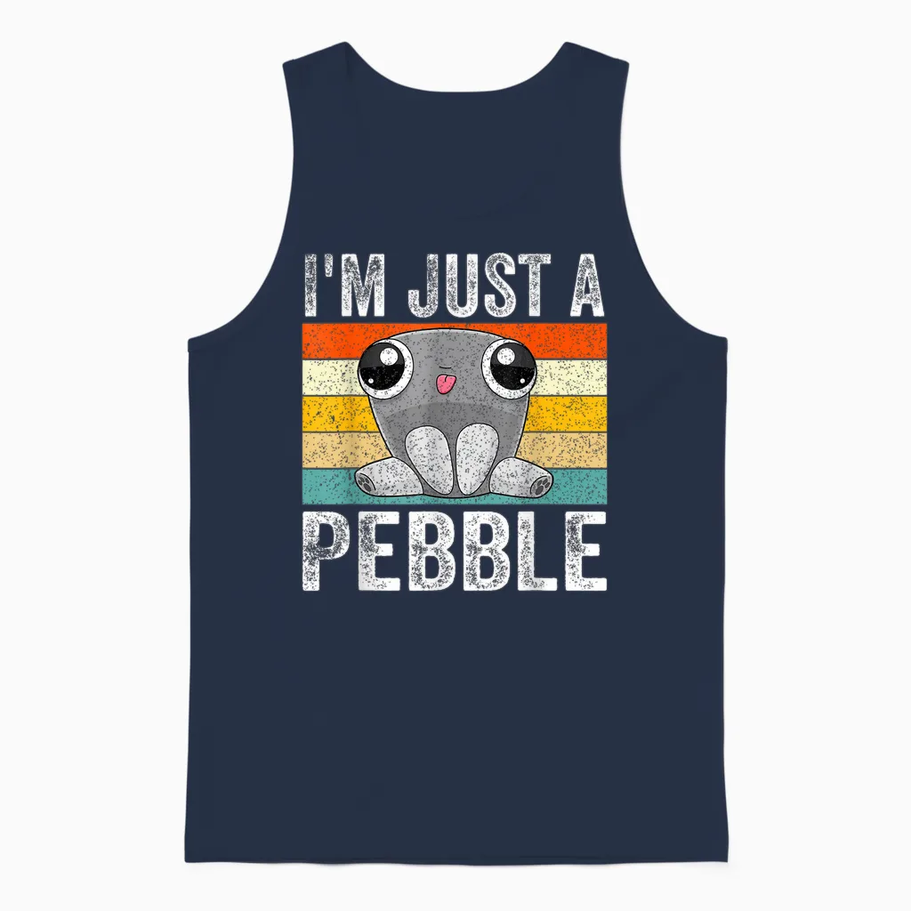 I'm Just a Pebble Unisex Tank Top in Navy