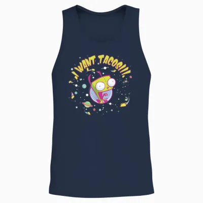Nickelodeon Invader Zim Gir Wants Tacos Unisex Tank Top - Navy