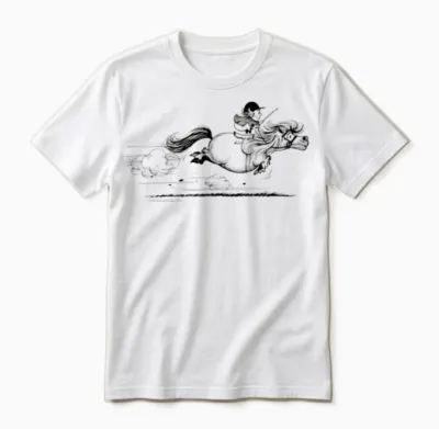 Ponysprint Thelwell Cartoon Unisex T-Shirt - White