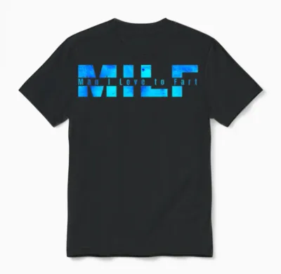 Funny Saying Quote Typography Milf Unisex T-Shirt - Black