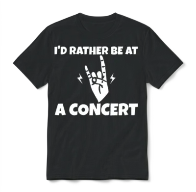 I'd Rather Be at a Concert Unisex T-Shirt - Black