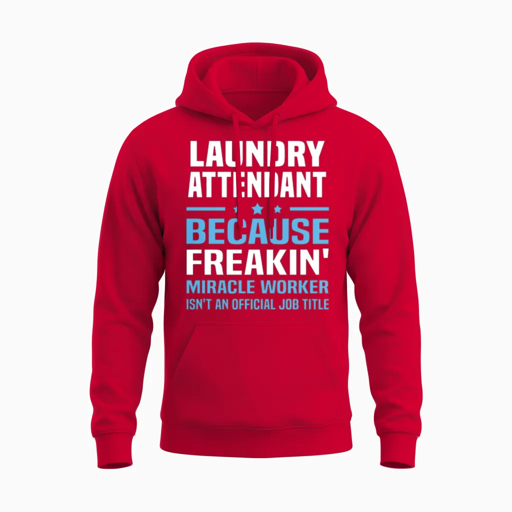 Laundry Attendant Unisex Hoodie in Red