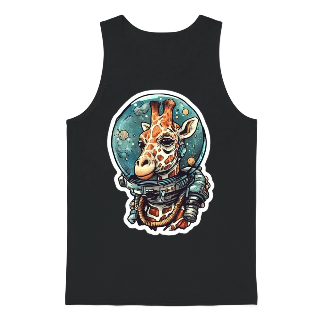 Space Giraffe Unisex Tank Top - Black