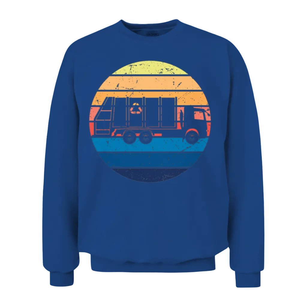 Garbage Truck Vintage Recycling Garbage Vehicles Unisex Sweatshirt - Royal