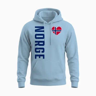 Norwegen Flagge Nordisches Kreuz Skandinavien Patriotisches Unisex Hoodie - Light Blue