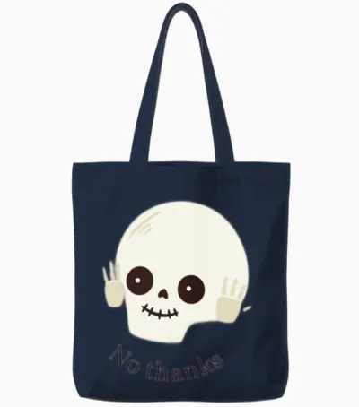 No Thanks Funny Halloween Tote Bags - Navy