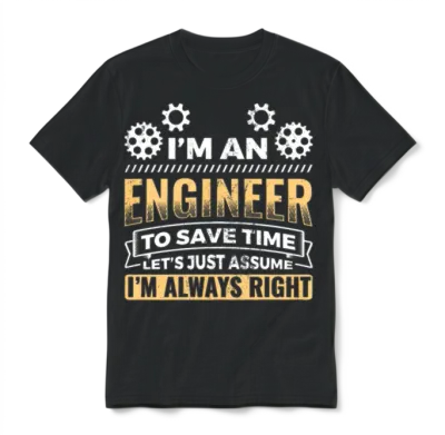 Funny Engineering Engineer Unisex T-Shirt - Black
