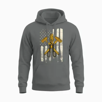 Sheet Metal Worker on Back Of Unisex Hoodie - Graphite Heather