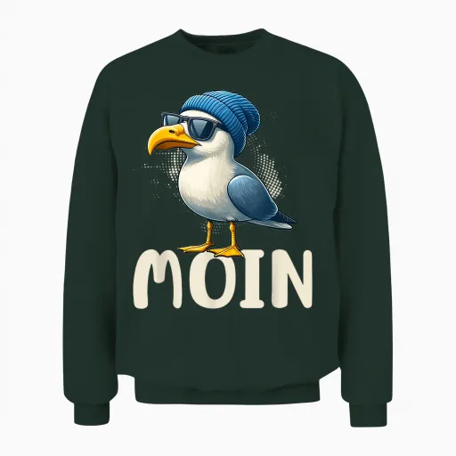 T-Shirt Moin Seagulls North Germany Greetings Baltic Sea North Sea Moin Greetings Unisex Sweatshirt in Forest