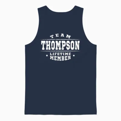 Team Thompson Lifetime Member - Family Name Unisex Tank Top - Navy