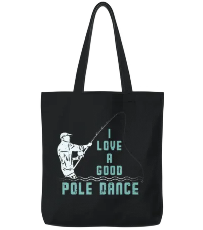 I Love a Good Pole Dance Angel Tote Bags - Black